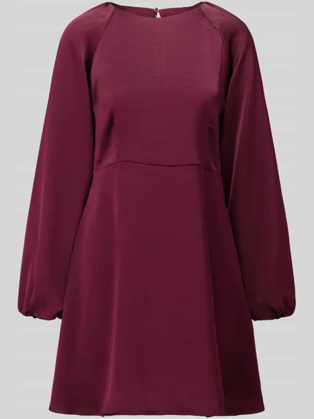 Vero Moda A-lijn vrijetijdsjurk met ronde hals model 'VMMIRO' bordeaux gemêleerd, foto 2