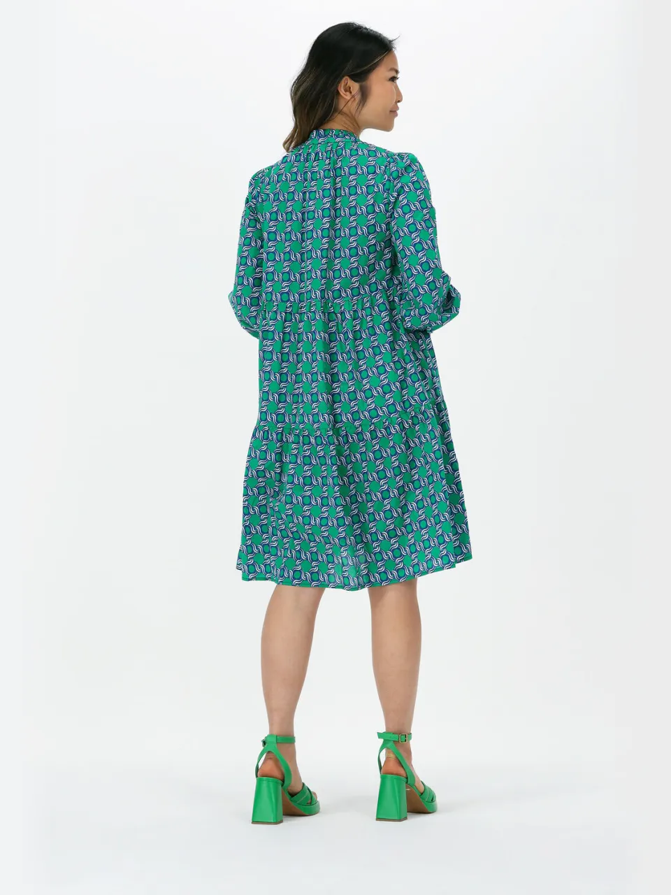 DEA KUDIBAL Dames Jurken Kindra Ns (co) - Dress With Balloon Sleeves - Groen, foto 3