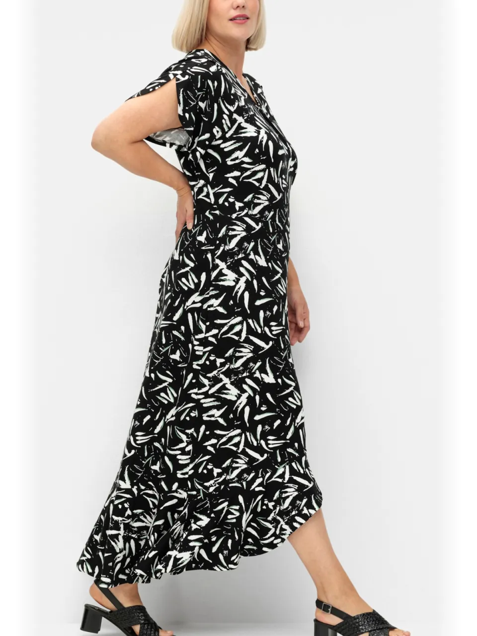 Maxi-jurk zwart/wit