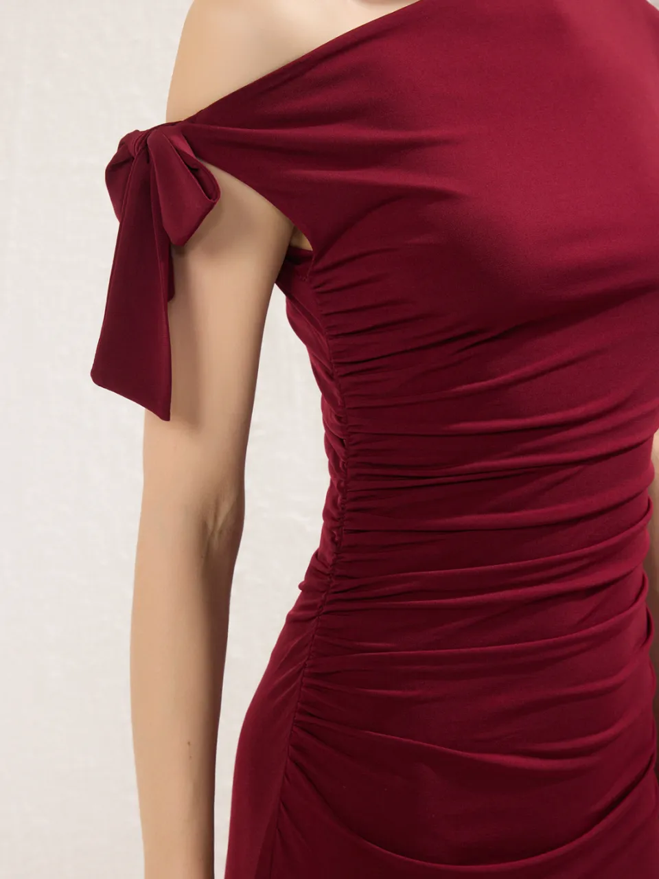 Trendyol TRENDYOLMİLLA Dames Bordeaux Effen Maxi Mouwloos Avond / Dagelijks Bodycon Jurken, foto 2