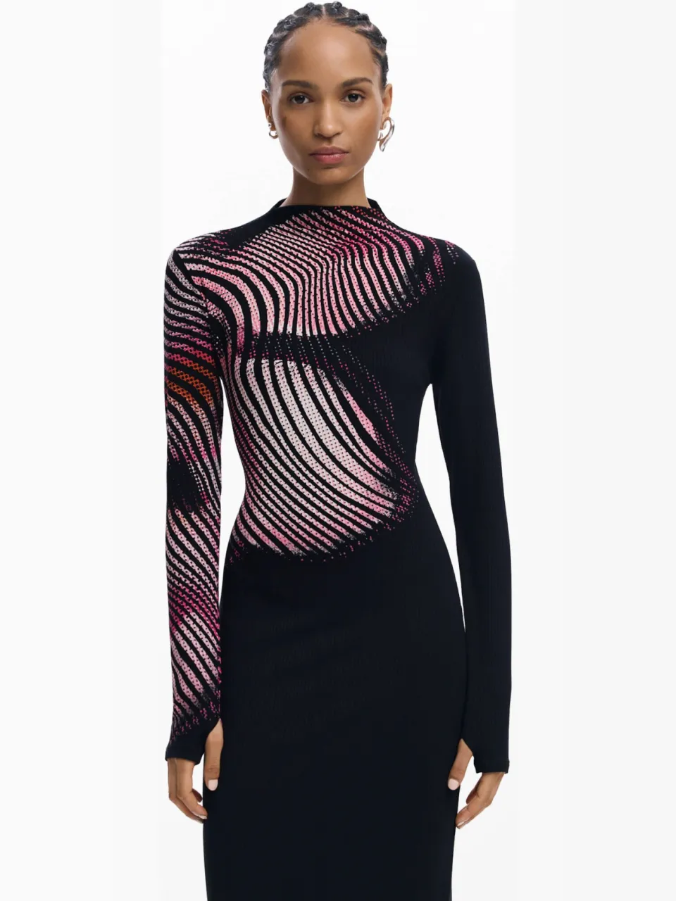 Desigual midi jurk zwart, foto 2
