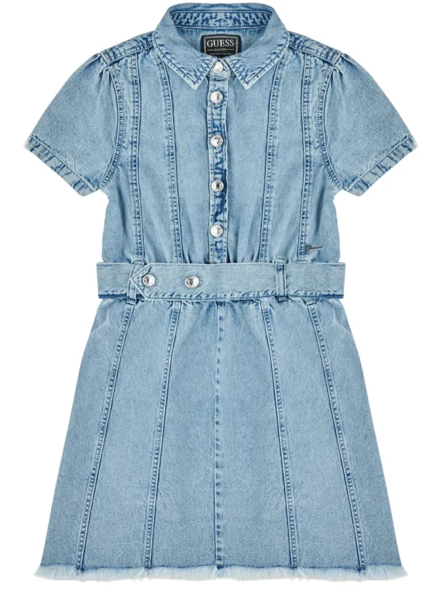Guess Korte Jurk Guess COTTON LIGHT DENIM Blauw