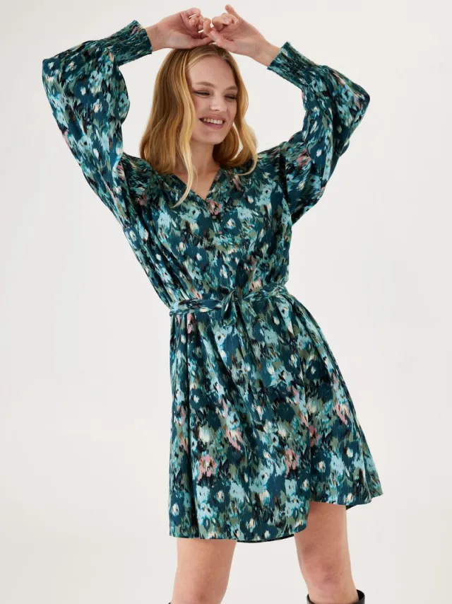 Garcia Dames Jurk Blauw Long mouw Blue