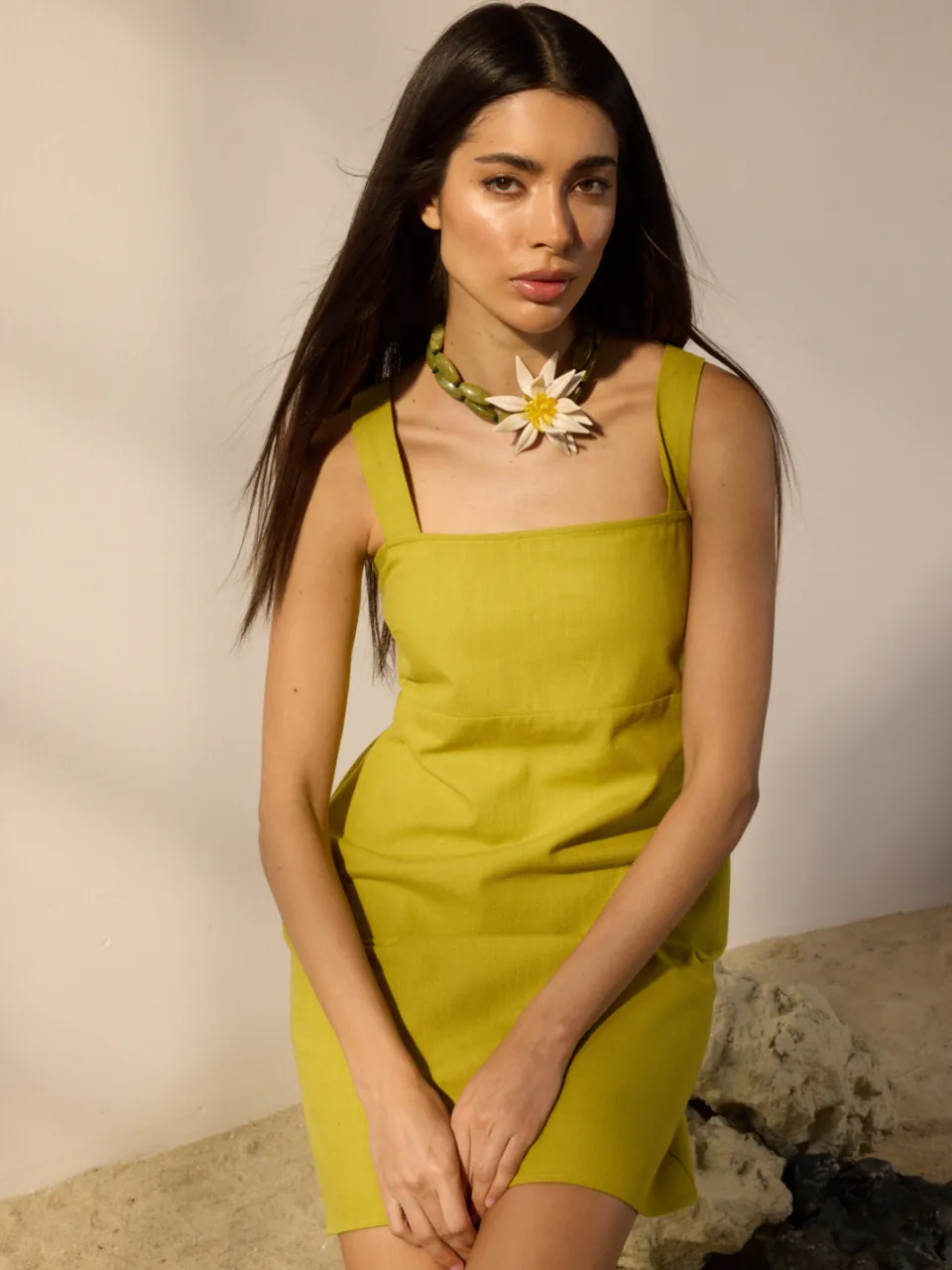 Trendyol TRENDYOLMİLLA Dames Groen Effen Kort / Mini Mouwloos Casual A-lijn Jurken, foto 2