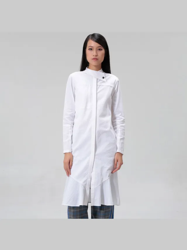 Smart & Joy Minimalistisch shirt-jurk Wit