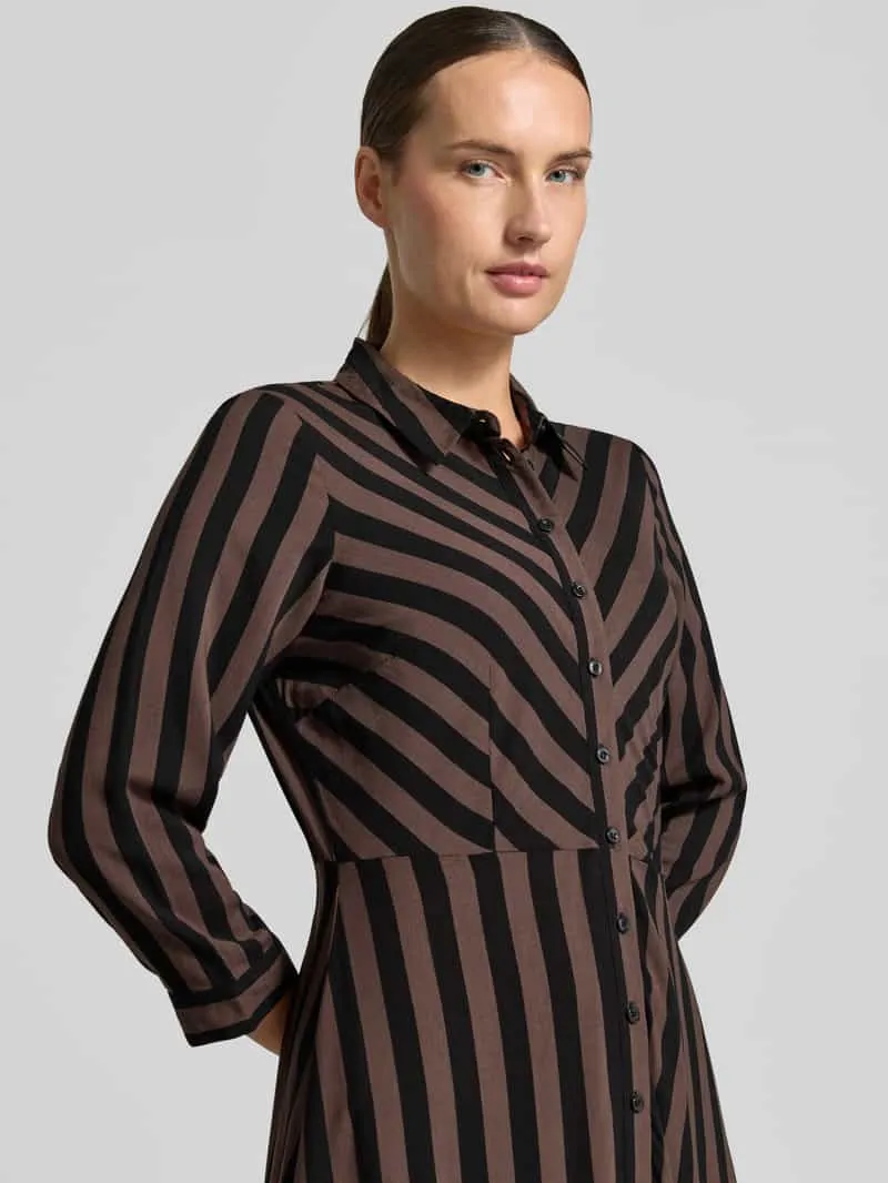 Yas Maxi-jurk van pure viscose model 'Savanna' donkerbruin, foto 3