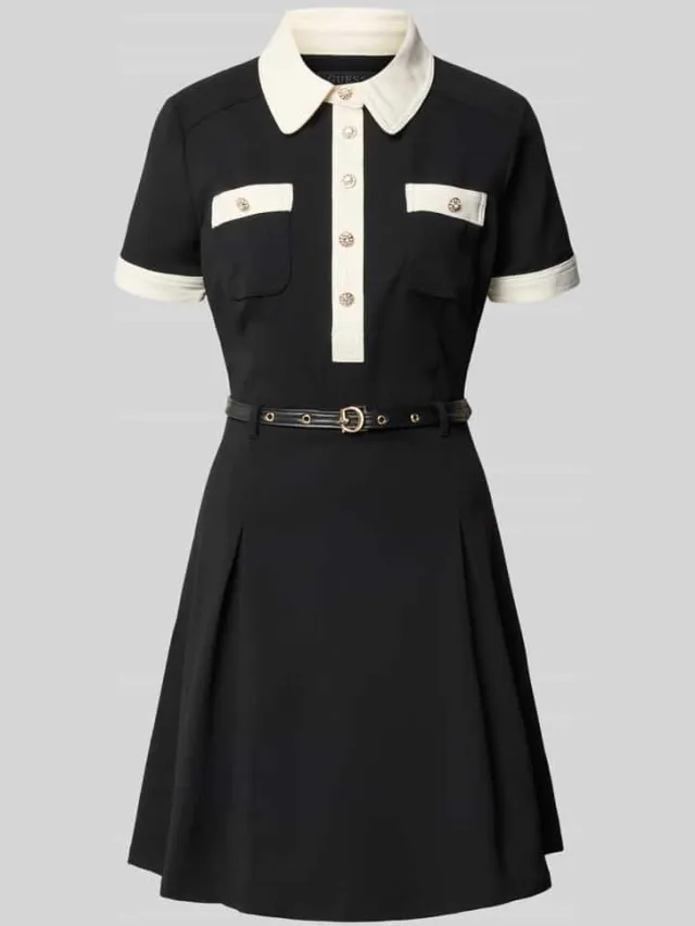 Guess Mini-jurk met polokraag model 'Claudie' Zwart