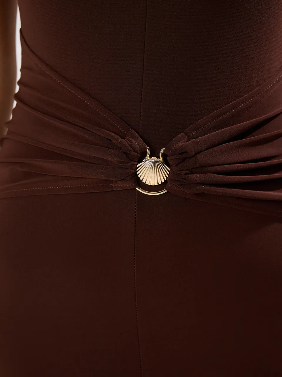 Trendyol TRENDYOLMİLLA Dames Bruin Effen Maxi Mouwloos Diploma-uitreiking / Gala Recht Avond & Gala Jurk, foto 2