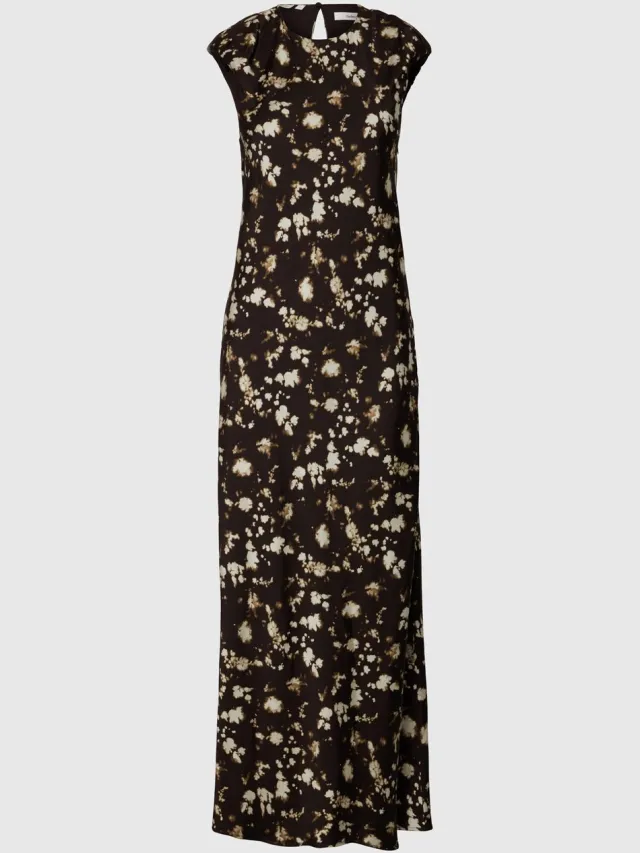 Selected Maxi jurk Viscose print Demitasse