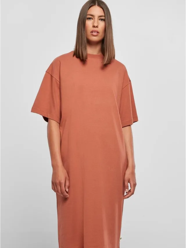 Urban Classics Organic Long Oversized Tee Korte jurk - S - Oranje