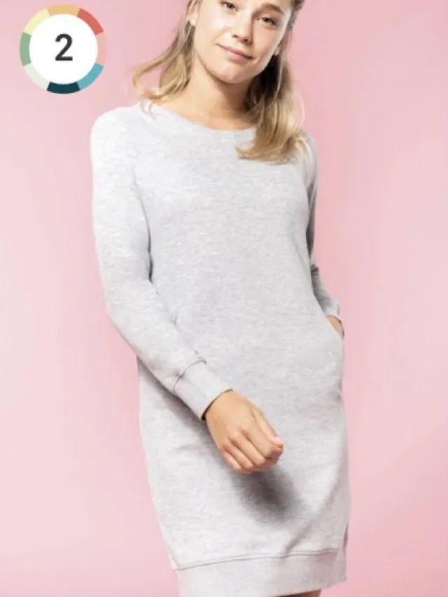 Kariban Jurk Dames XL Kariban Light grey heather 91% Katoen, 9% Polyester