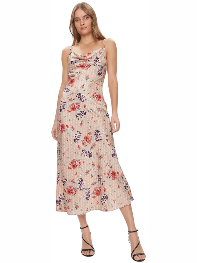 Guess Strakke damesjurk Guess Akilina rood/multicolor