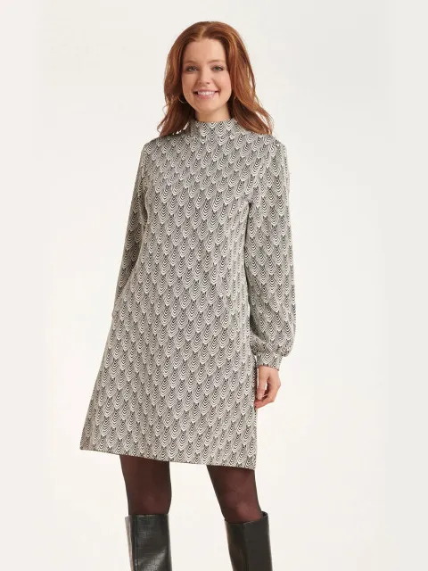Smashed Lemon 24561 korte jurk met grafische print Zwart