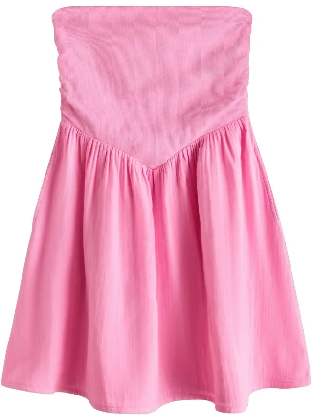 Next Dames - Bandeau jersey zomerjurk met bandjes van geweven stofmix - Tall - Roze Fluro Pink