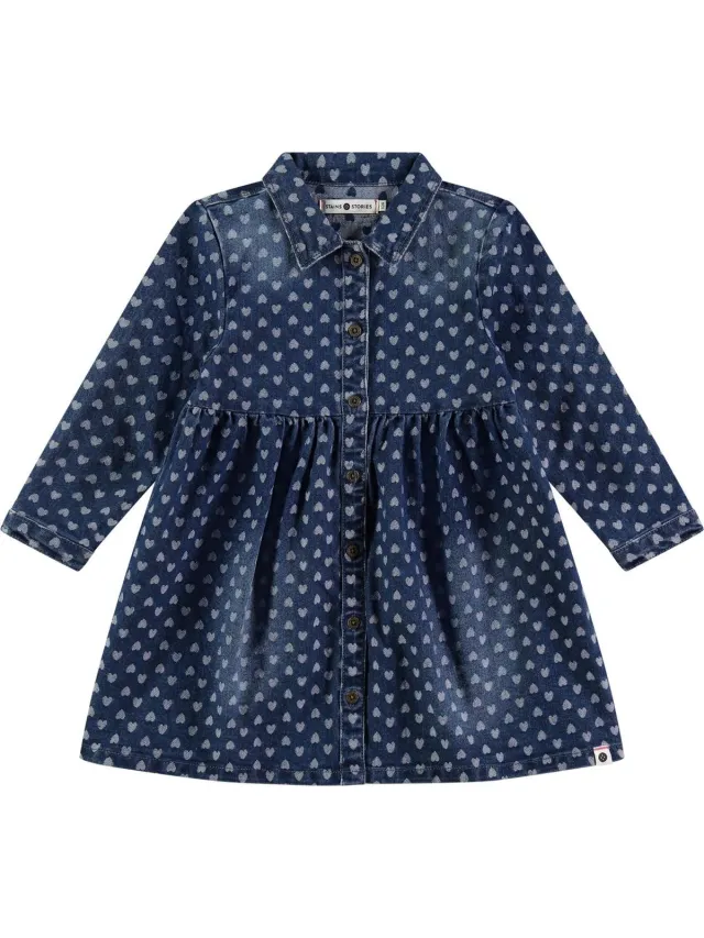 Stains&Stories Stains & Stories girls denim dress Meisjes Jurk denim blue