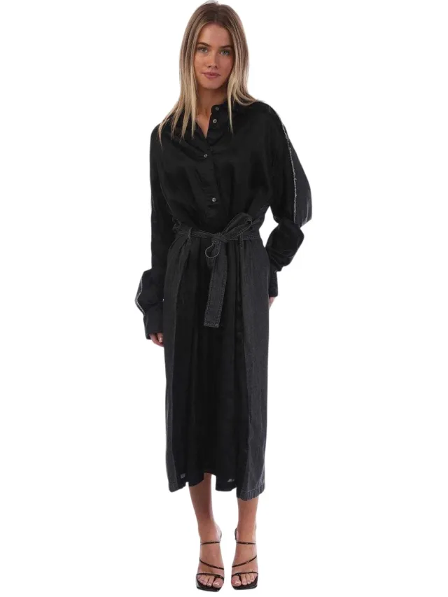 Diesel Dames-shirtjurk van rayon van D-Paige-Stram (Zwarte afdruk)