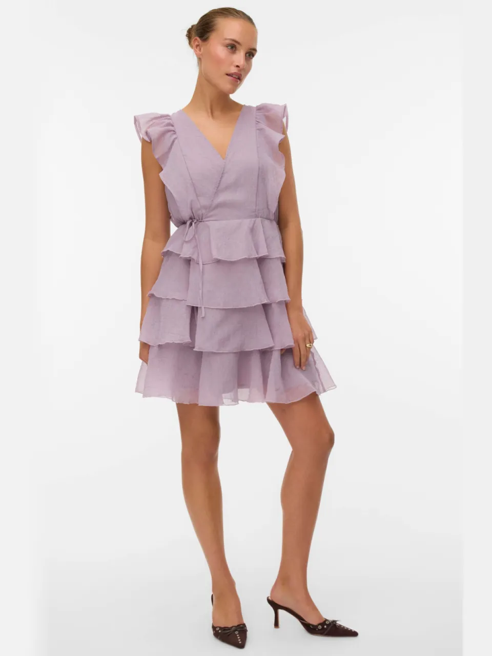 Vero Moda mini jurk met ruches - lila, foto 3