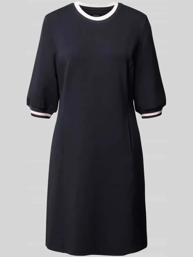 Marc Cain Regular fit jurk van katoenmix marineblauw, foto 2