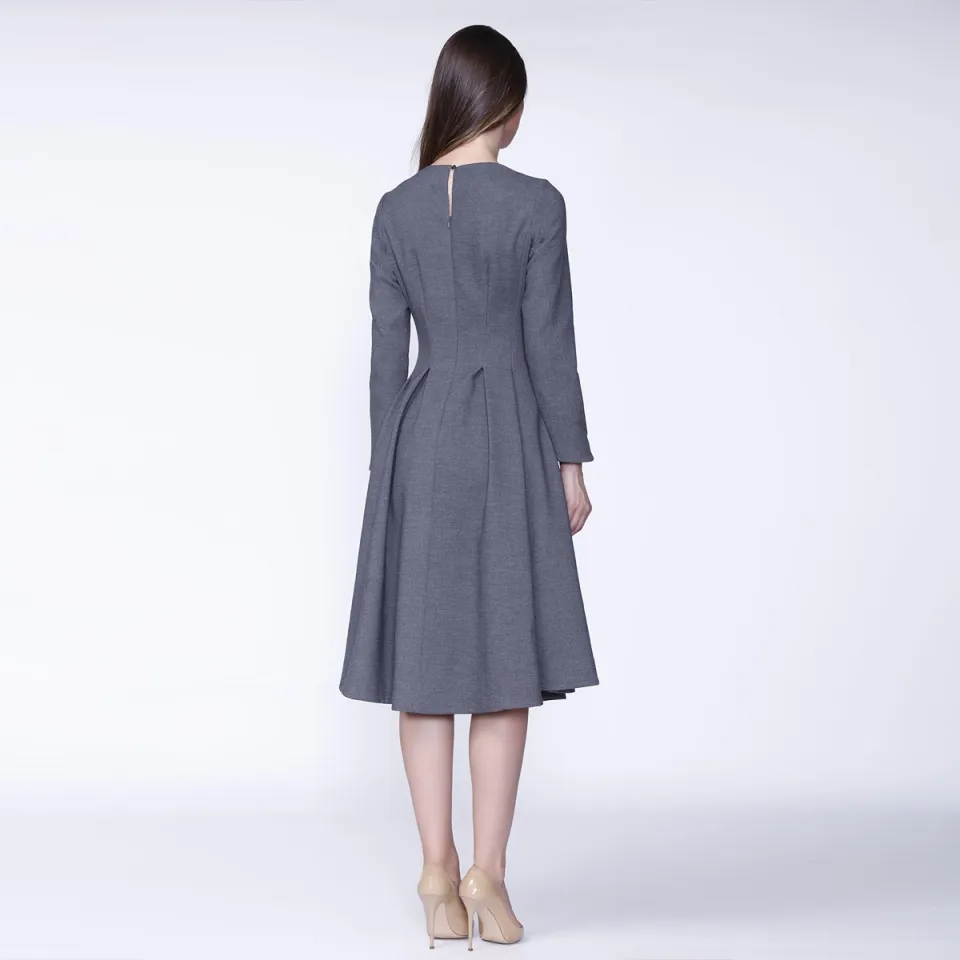 Smart & Joy Retro fit-and-flare jurk grijs, foto 2
