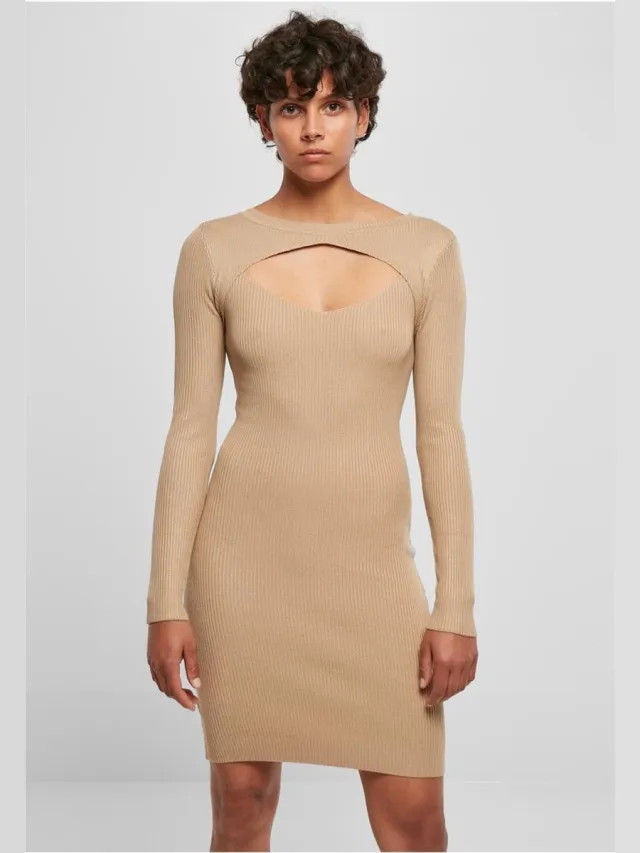 Urban Classics Cut Out Korte jurk - XL - Beige
