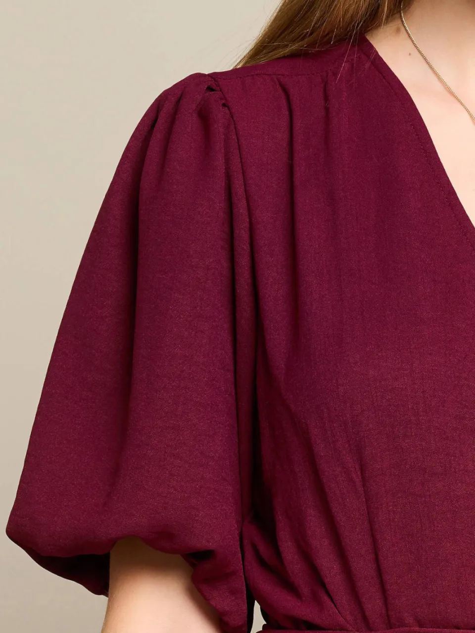 LOLALIZA viscose zomerjurk - donkerrood, foto 6