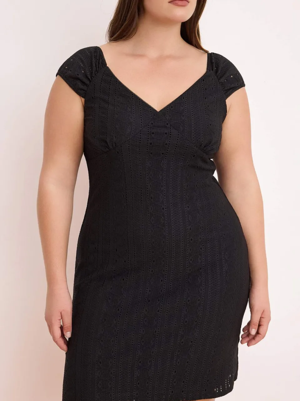 Trendyol Curve Dames Zwart Effen Kort / Mini Mouwloos Casual A-lijn Grote maten Jurk, foto 2