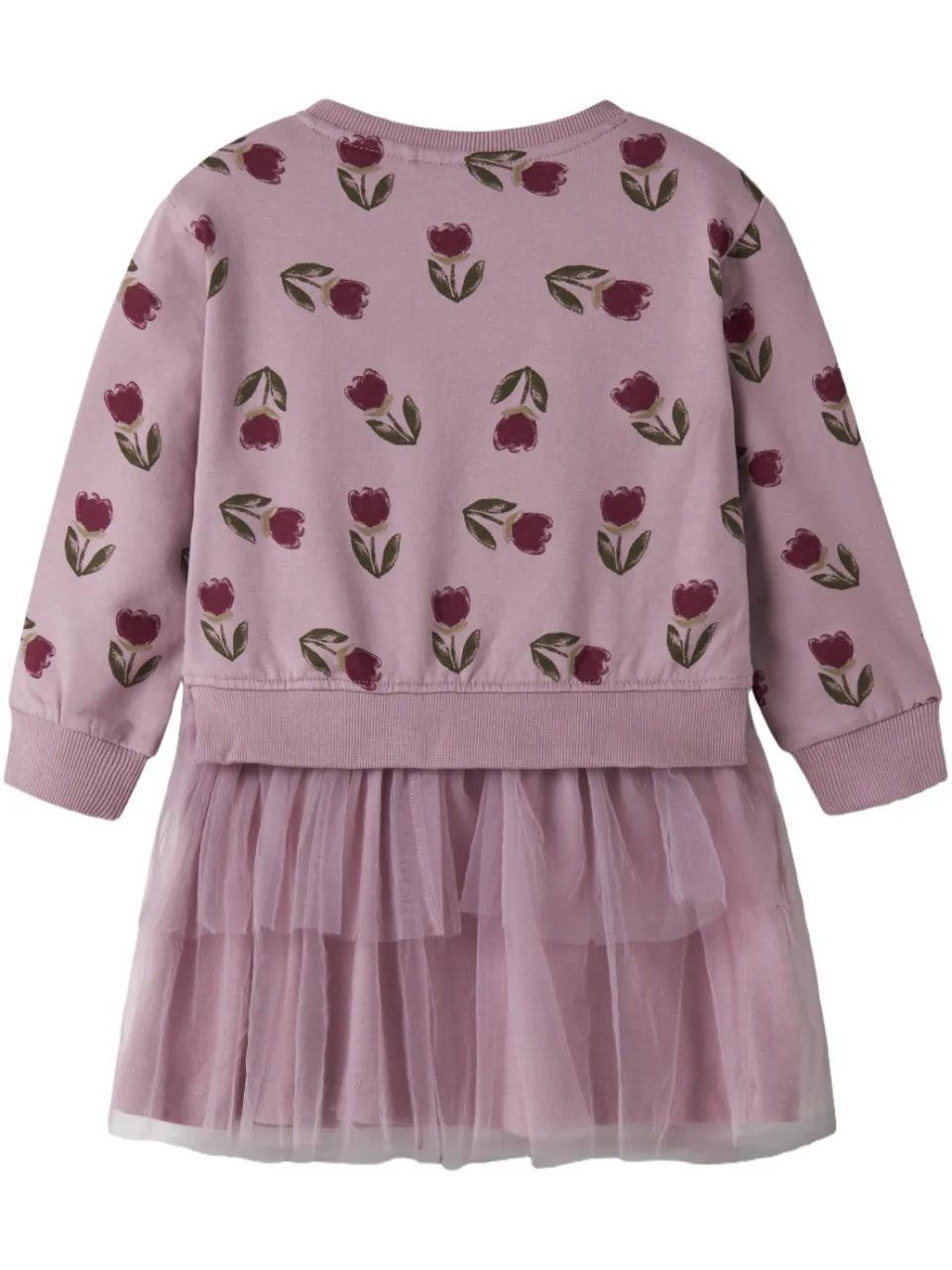 NAME IT MINI gebloemde midi sweatjurk oudroze, foto 2