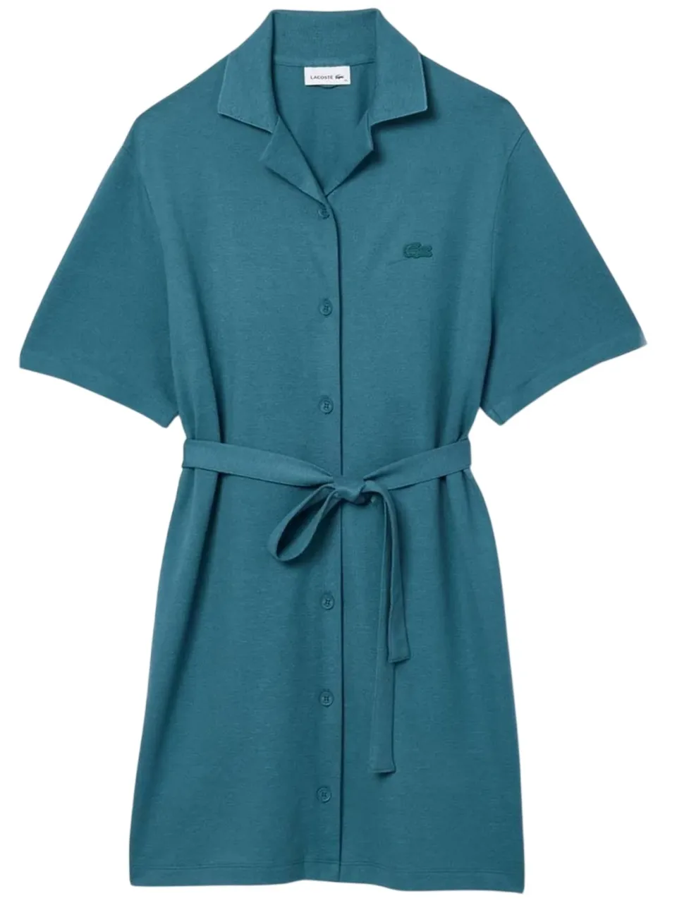 Lacoste Katoen-linnen overhemdjurk voor dames (Groen), foto 2