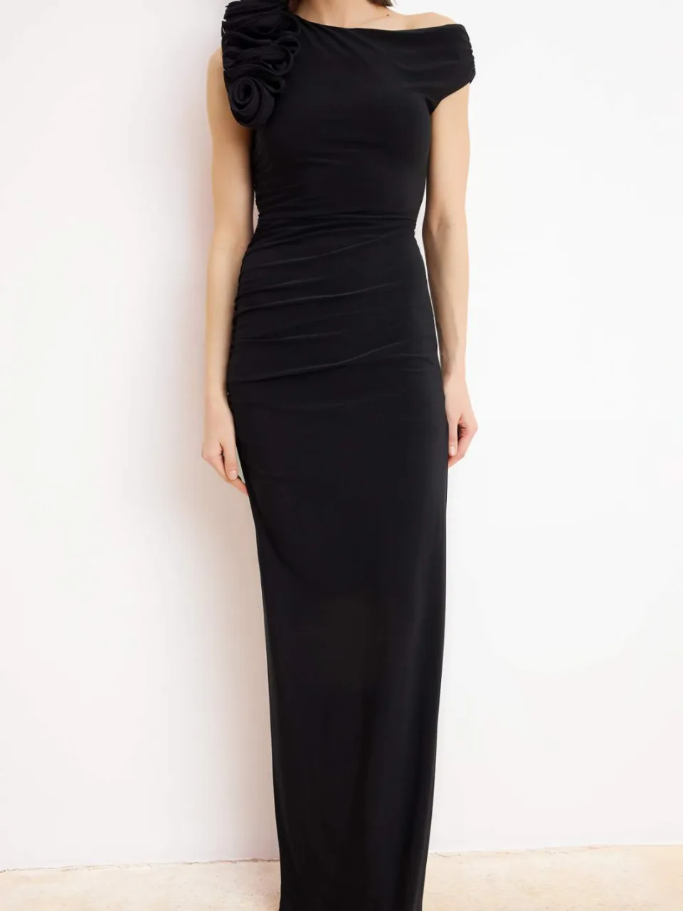 Trendyol TRENDYOLMİLLA Dames Zwart Effen Maxi Mouwloos Recht Avond & Gala Jurk, foto 2