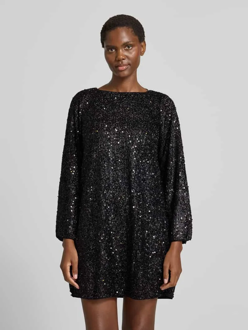 Vero Moda Soepele avondjurk met pailletten, model 'NAJA' zwart, foto 4