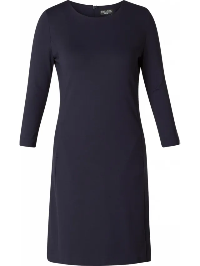 Base Level CURVY BLCAddy Jurk - Dark Blue - maat 2(50)