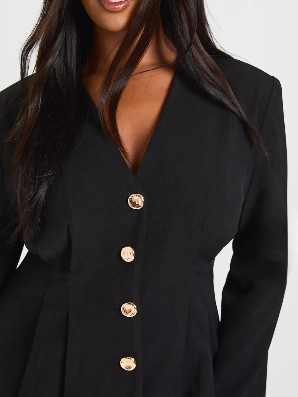 boohoo Dames Plus High Neck Kant Satin Gestructureerde Mini Jurk zwart, foto 4