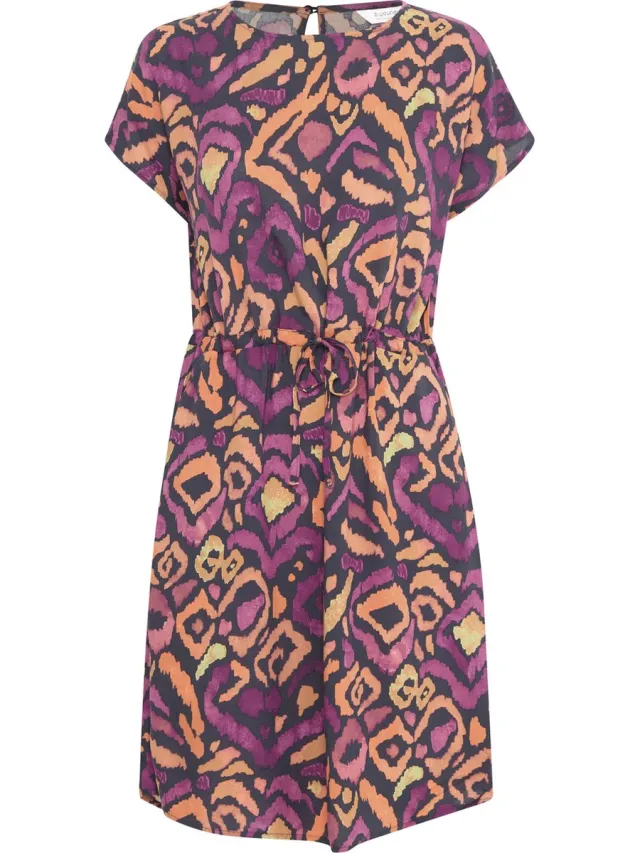 b.Young BYMMJOELLA ONECK DRESS 2 - Dames Jurk Black Ikat Mix