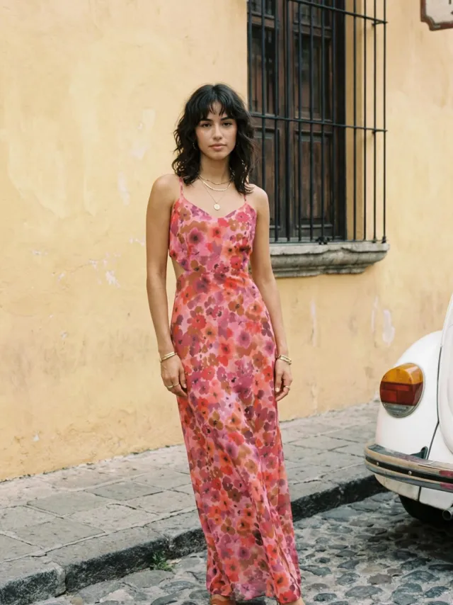 Trendyol TRENDYOLMİLLA Dames Roze Bloemen Maxi Mouwloos Avond / Dagelijks A-lijn Jurken, foto 2