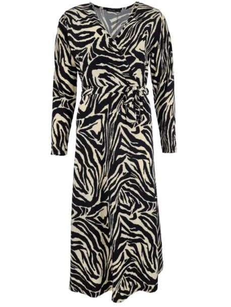 FOS Amsterdam Fos jurk joya zebra zwart Veelkleurig