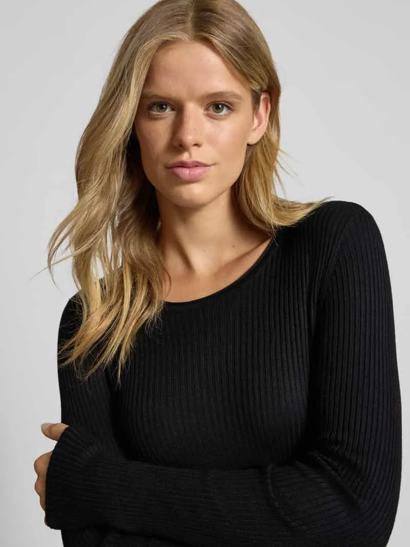 Only Licht uitlopende gebreide jurk van viscosemix, model 'ALMA' zwart, foto 5