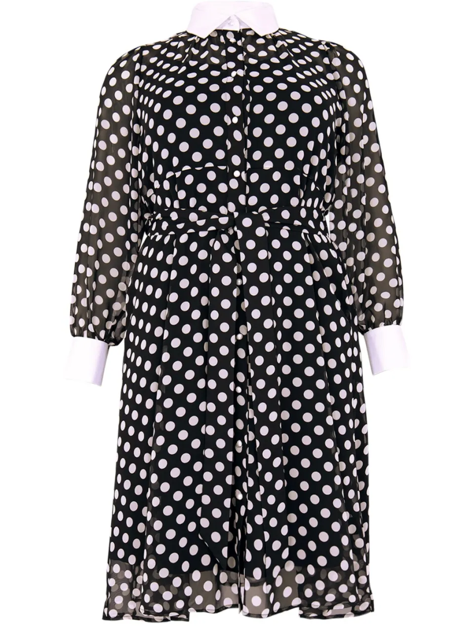 Yoek Jurk flare DOTS | Zwart, foto 3
