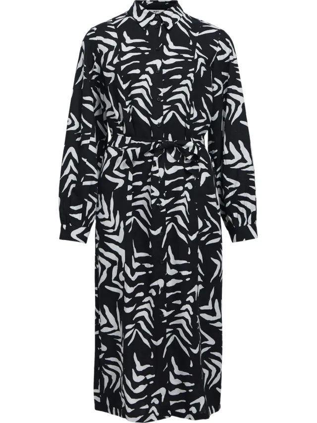 OBJECT COLLECTORS ITEM Object Objemira Tilda L/s Dress Dames - Jurk - Zwart