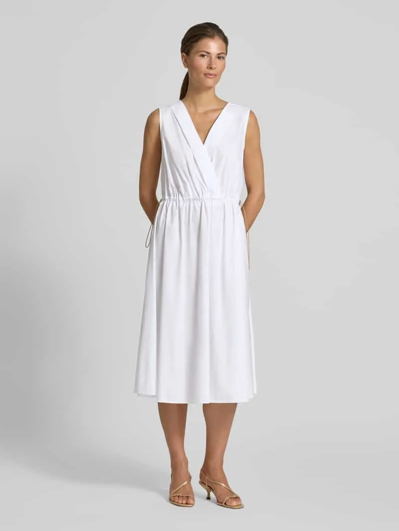 Rinascimento Knielange cocktailjurk met trekkoord en koordstoppers Wit