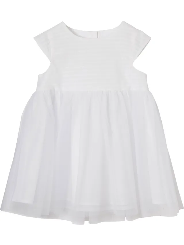 vertbaudet Feestelijke jurk met tule voor baby wit