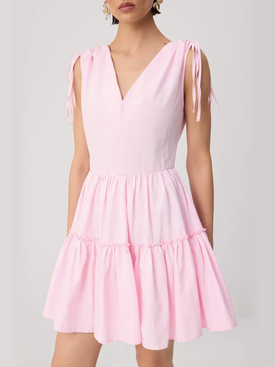 Trendyol TRENDYOLMİLLA Dames Roze Effen Kort / Mini Mouwloos Skater Jurken