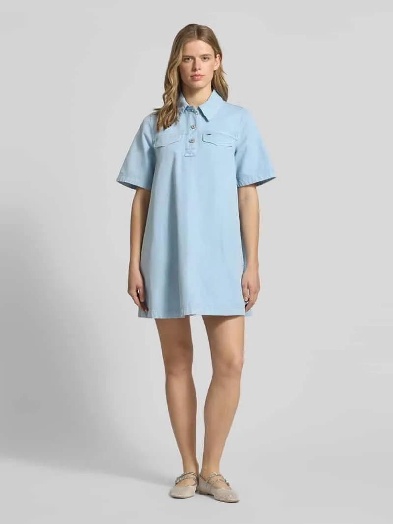 Tommy Jeans Oversized mini-jurk van puur katoen Lichtblauw