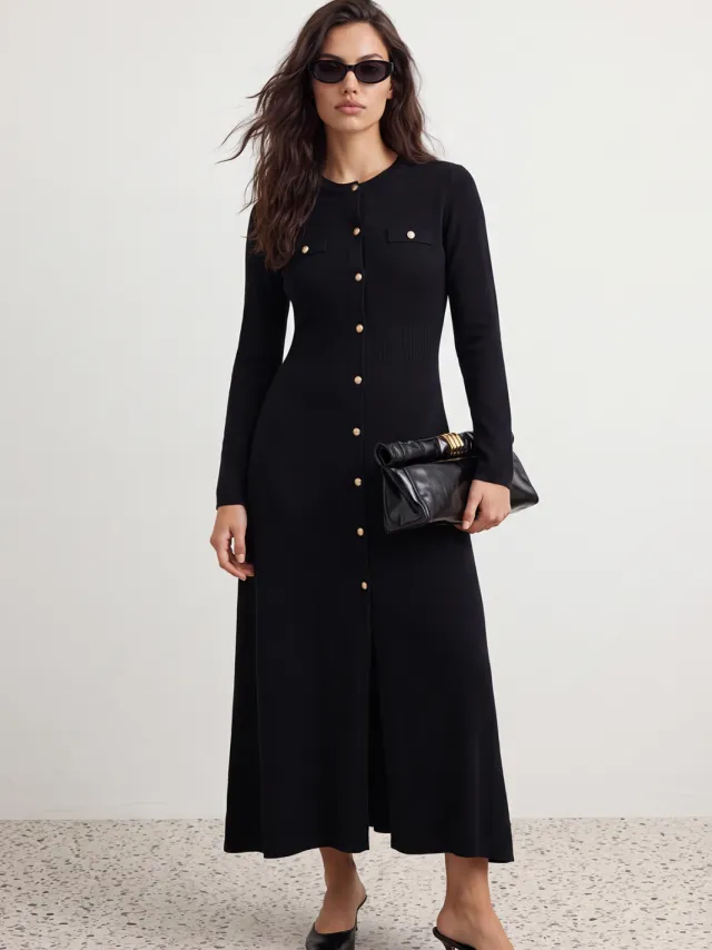 Trendyol Modest Dames Zwart Effen Maxi Lang Casual A-lijn Modest Jurken