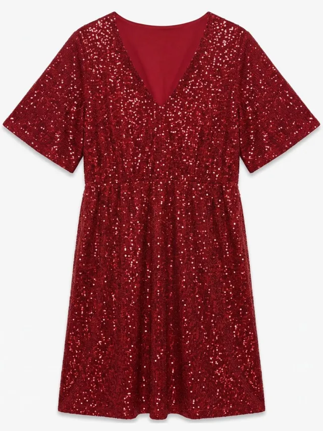 Vero Moda Curve Jurk VMSTELLA Midi-jurk scarlet sage 1