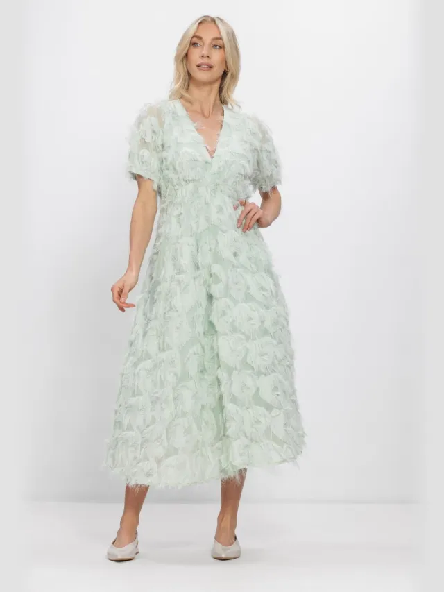Y.A.S. YAS Dames Jurken Yaspazylla 2/4 Midi Dress S. - Mint