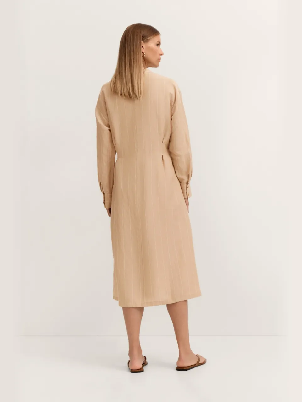 Bugatti Damen Blousejurk Modern Fit met strepen beige, foto 2