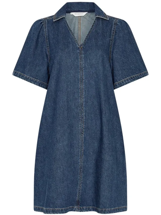Moss Copenhagen Manna Alena Dress Mid Blue Wash