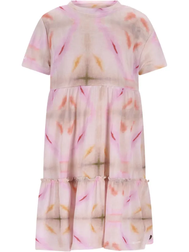 Like Flo A-lijn jurk roze Ecru/geel/fuchsia