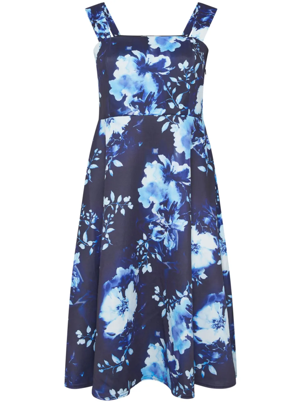 Yours London Blauwe Skaterjurk Met Bloemenprint, foto 3