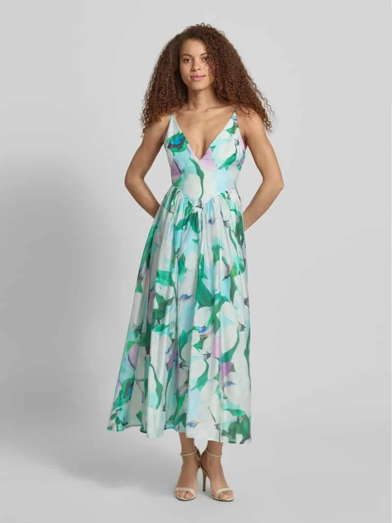 bardot midi-jurk van lyocellmix model 'ARLETHA' Groen
